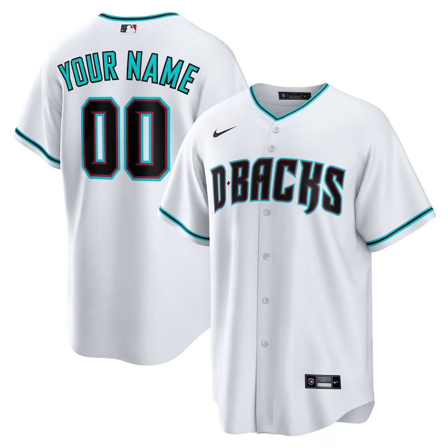 Men Arizona Diamondbacks Nike White Alternate Replica Custom MLB Jersey->customized mlb jersey->Custom Jersey